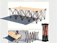 Table de travail télescopique en acier au manganèse à 6, 8, 12 ou 15 pieds, capacité 2000 kg, plateforme portable OEM