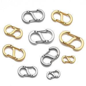 Boucle en acier inoxydable en forme de S, fermoir à dégagement rapide en forme d'8 pour bijoux, sacs, accessoires de bricolage, couleur or et argent - Product Image 1