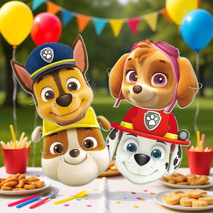 Masques de fête Paw Patrol, 6 pièces, 2 sacs de 2 pièces, découpes de visages de personnages, fournitures pour fête d'anniversaire pour enfants - Product Image 3