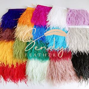 Accessori per cucire <span class=keywords><strong>con</strong></span> frange di <span class=keywords><strong>piume</strong></span> di struzzo da 8-20cm <span class=keywords><strong>con</strong></span> nastro adesivo per rifilatura di <span class=keywords><strong>piume</strong></span> per <span class=keywords><strong>gonna</strong></span> per scarpe in costume da ballo per feste - Product Image 2