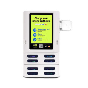 Borne de recharge commerciale portable à écran tactile pour paiement par carte, distributeur de batteries externes à 8 emplacements, station de location de batteries partagées - Product Image 2