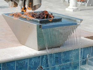 Modern Copper <b>Fire</b> <b>Pit</b> With Bioethanol Fuel And <b>Fire</b> Glass For Outdoor Pool Heating - Product Image 6