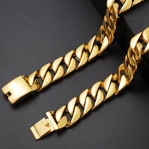 Collar de joyería al por mayor de alta calidad chapado en oro Hip Hop hombres collar 12mm gargantilla Miami cadena de eslabones cubanos - Product Image 4