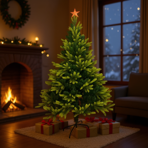 Homeera Artificial Christmas Tree 210cm Pine Indoor Decorative Standing Tree With Lights Realistic Design - Product Image 2