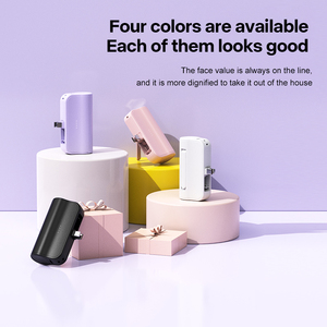 Nhà máy sản xuất 5000mAh mini bỏ túi có kích thước viên nang Powerbank pin bên ngoài cho iPhone với cổng Type-C và điện thoại đứng - Product Image 6