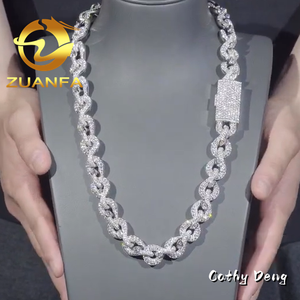 Colar de prata esterlina 925 personalizado com pingente de hip hop Moissanite, joia de moda com moissanite cubana e diamante com gelo para homens - Product Image 2