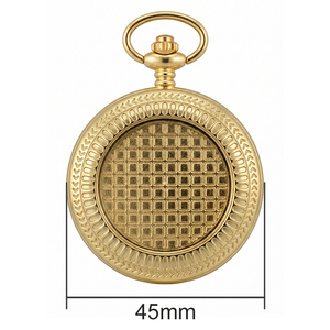 Montre de poche vintage dorée avec cadran noir et chiffres romains, montre de poche de luxe à quartz pour hommes et femmes, cadeau rétro pour collectionneur - Product Image 2