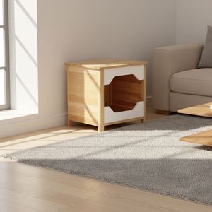 Meuble pour chat élégant en bois avec perchoir - Meuble classique pour salon, espace partagé entre humain et chat - Product Image 1