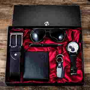 Set de Regalo Personalizado con Logotipo para el Día de San Valentín: Cinturón de Cuero, Monedero, Perfume, Llavero, Bolígrafo, Rosario, Pulsera, Reloj de Cuarzo para Hombre - Product Image 3