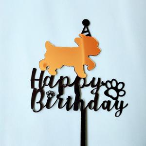 Double carte en acrylique DIY pour gâteau, décoration pour chien de compagnie, pour les fêtes d'Halloween, de Noël, 'C'est mon anniversaire', fournitures de décoration de gâteaux - Product Image 5