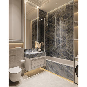 Wholesale Modern Stainless Steel <strong>MDF</strong> Double Single Wooden <strong>Panel</strong> <strong>Bath</strong> Cabinet LED Mirror Wall Hung Floor Standing Installation - Product Image 2