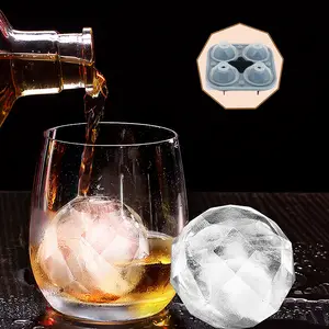 Mới lạ BPA FREE 4-Grid vòng hình dạng linh hoạt Non-Slip Silicone Ice Cube khay Ice Cube khuôn mẫu cho whisky
