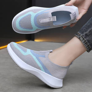 Chaussures décontractées pour femmes à deux tons, toutes saisons, respirantes, tissage volant, bout souple, semelle souple, tendance Temu - Product Image 4