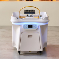 Bac à shampoing portable moderne en acier inoxydable avec fonction massage pour salon de coiffure, prises AU/US/EU