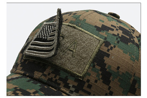 Parche de bandera de EE. UU. Extraíble bordado, pegatina de Velcro, Camuflaje táctico, gorra de camionero Retro ajustable, gorra de béisbol de camuflaje - Product Image 4