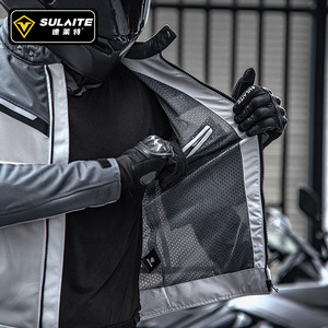 Sulaite Motorcycle Mesh Riding <b>Jacket</b> <b>Men</b> <b>Summer</b> Breathable Cycling Protective Gear - Product Image 4