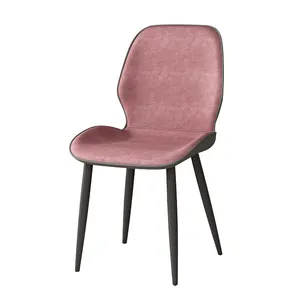 Free Sample Wholesale Design Room Furniture Nordic Leatherette Modern Luxury Dining Chairs With Metal Legs Black Gold