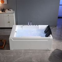 Bañera de Hidromasaje Interior Económica, Bañera de Acrílico Independiente con Accesorios Completos para Proyectos de Apartamentos