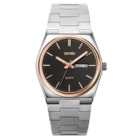 Montre Homme Skmei 9288 Luxe Originale à Quartz Analogique en Acier Inoxydable Doré, Élégante et Tendance pour Affaires