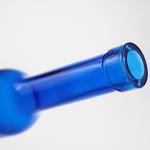 Azul de 375 ml de bebidas de vidrio de cerveza espíritu de botella de vino