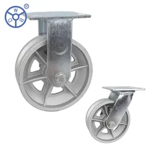 WBD 4 5 6 8 In Bilateral Welded Cast Iron Cast Iron Heavy Duty Swivel Caster V Groove Wheels