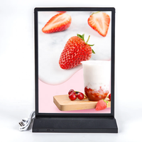 Boîte lumineuse rectangulaire rechargeable pour menu, formats A5/A4/A3, double face, LED, cadre fin en ABS pour publicité de bureau