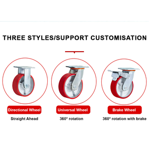 4 "5" 6 "8" Hochleistungs-PU-Trolley-Lenkräder aus Gusseisen für Werks-Handwagen-Werkstatt wagen Schwerlast-Dollies - Product Image 6