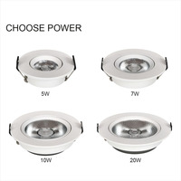 Spot LED COB encastré moderne pour hôtel, bureau, maison, commerce, plafond, fin et discret, 5W/7W/10W/20W