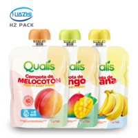 Sachets Doypack en plastique personnalisés anti-fuite pour jus de fruits, pochettes refermables avec bec verseur pour aliments pour bébés, sacs à boisson avec bouchon facile à presser