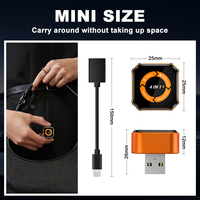 Adaptateur Carplay Android Auto 4 en 1, convertisseur USB-C sans fil, boîte de conversion sans fil, dongle Mirrorlink, adaptateur Airplay orange pour voiture