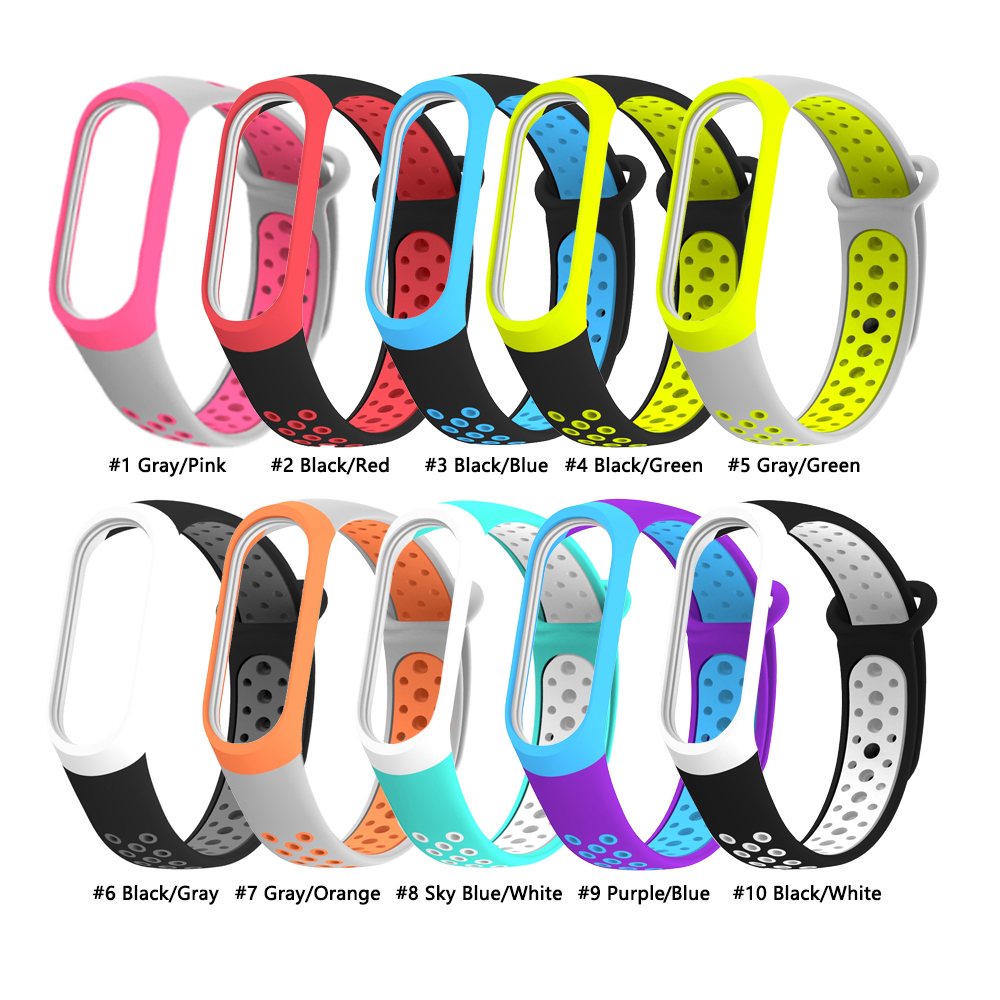 Дешевый двухцветный спортивный силиконовый Смарт-часы Mi Band 5 ремешок для Xiaomi 5 4 3 ремешок