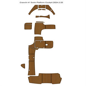 Tapis de sol en mousse EVA imitation teck pour plateforme de bain et cockpit de bateau, style SeaDek MarineMat Gatorstep, auto-adhésif, modèle 2006 <span class=keywords><strong>Cranchi</strong></span> 41 - Product Image 1
