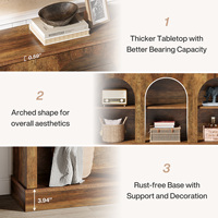 Table d'entrée étroite en bois Tribesigns avec étagère de rangement à 3 niveaux, table console moderne de style farmhouse de 63 pouces de long pour couloir