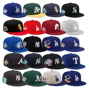 Grosir baru MLBB Era lima puluh tim topi pinggir datar Nfl dilengkapi topi tim sepak bola Vintage Gorras Para Hombre asli