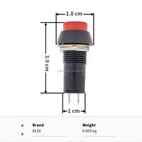 Interrupteur à bouton-poussoir rond autobloquant 12MM 2PIN PBS-11A en plastique avec type de montage rond pour machine de jeu d'arcade