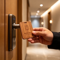 Nachhaltige Holz-RFID-Karte 13,56MHz 1K Chip Wasserdichte Visitenkarte mit Bambus/Kirsche/Ahorn-Optionen für Hotel & Zugangskontrolle