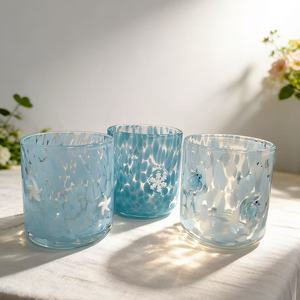 Nuova Tazza Colorata <span class=keywords><strong>a</strong></span> <span class=keywords><strong>Pois</strong></span> con Patch Lettera e Icona 3D, Bicchiere in Vetro dal Design alla Moda, Riutilizzabile per Casa e Regalo - Product Image 3