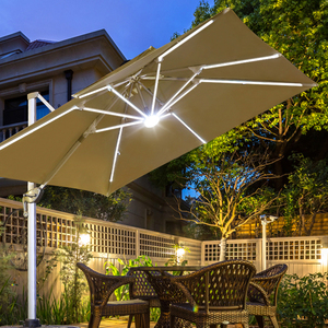 Parasol de plage carré solaire d'extérieur avec lumières LED solaires - Product Image 2