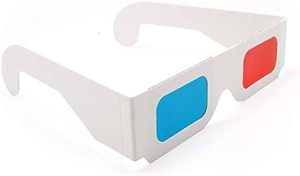 Gafas 3D para películas, 10 pares de gafas 3D de cartón rojo/Cian, montura blanca - Product Image 2