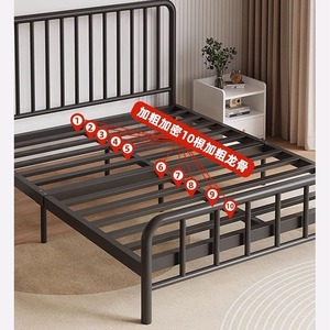 Lit double en fer, design moderne et simple, 1,8 m, 1,5 m, 1,0 m, cadre métallique non pliable, pour <span class=keywords><strong>chambre</strong></span> d'<span class=keywords><strong>adulte</strong></span> - Product Image 5