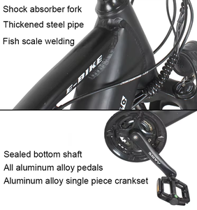 Vélo de montagne électrique <span class=keywords><strong>pas</strong></span> <span class=keywords><strong>cher</strong></span> 26 pouces en acier, 21 vitesses, roues en alliage d'aluminium, batterie 48V 250W, autonomie 30 km, fourche à suspension, freins à disque - Product Image 3