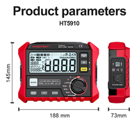 HT5910 Leakage Switch Tester LCD Digital Resistance Meter RCD Loop Tester Voltmeter Megohmmeter HABOTEST
