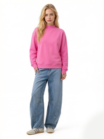 Pull basique extensible à col montant pour femme, décontracté et tendance