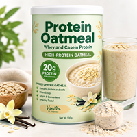 Poudre d'avoine protéinée OEM ODM saveur vanille, mélange de lactosérum et de caséine, riche en fibres, faible en sucre, petit-déjeuner instantané, 20g de protéines
