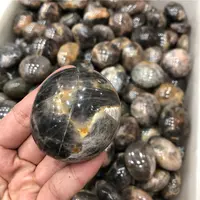 Pedra negra natural cristal cura palmeira