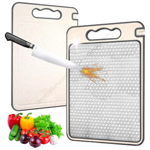 Planche à découper double face en acier inoxydable et plastique pour ustensiles de cuisine, avec aiguiseur intégré pour aliments, viande et légumes - Vente en gros - Product Image 1