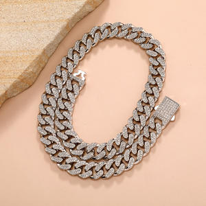 Un collier cubain Miami à rangée unique de 14 mm, populaire et classique, pour les <span class=keywords><strong>rappeurs</strong></span> transfrontaliers dans la mode européenne américaine - Product Image 2