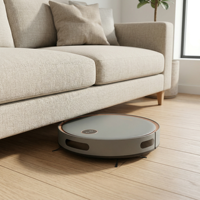 Aspirateur robot automatique rechargeable 3-en-1 intelligent et écologique pour balayage, lavage et nettoyage des bords (humide/sec) pour hôtels