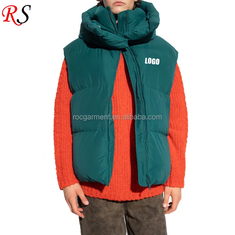 Wholesale Hot Sale Men's Plus Size Quilted Winter Waistcoat Custom Logo Padded Vest