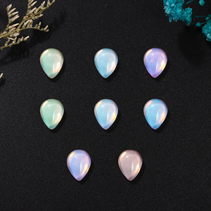 Strass en verre cristal en forme de goutte d'eau, dos plat, irisé, pour décorations d'ongles, accessoires de bijoux DIY, colorés et scintillants - Product Image 1